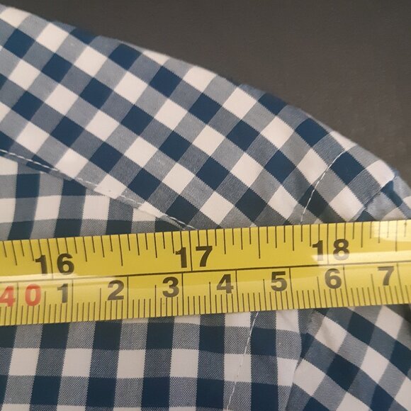 Black Brown 1826 SZ M Navy & White Gingham 100% Cotton Men's Button Up Shirt - Picture 10 of 12